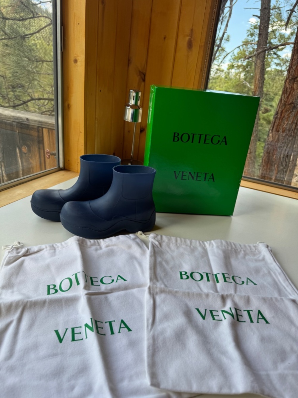 Bottega Veneta Puddle Ankle Boot — Navy Blue — VERY Rare Colorway EU 37